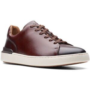 CLARKS Courtlite Leather Sneakers (Brown) 12M
